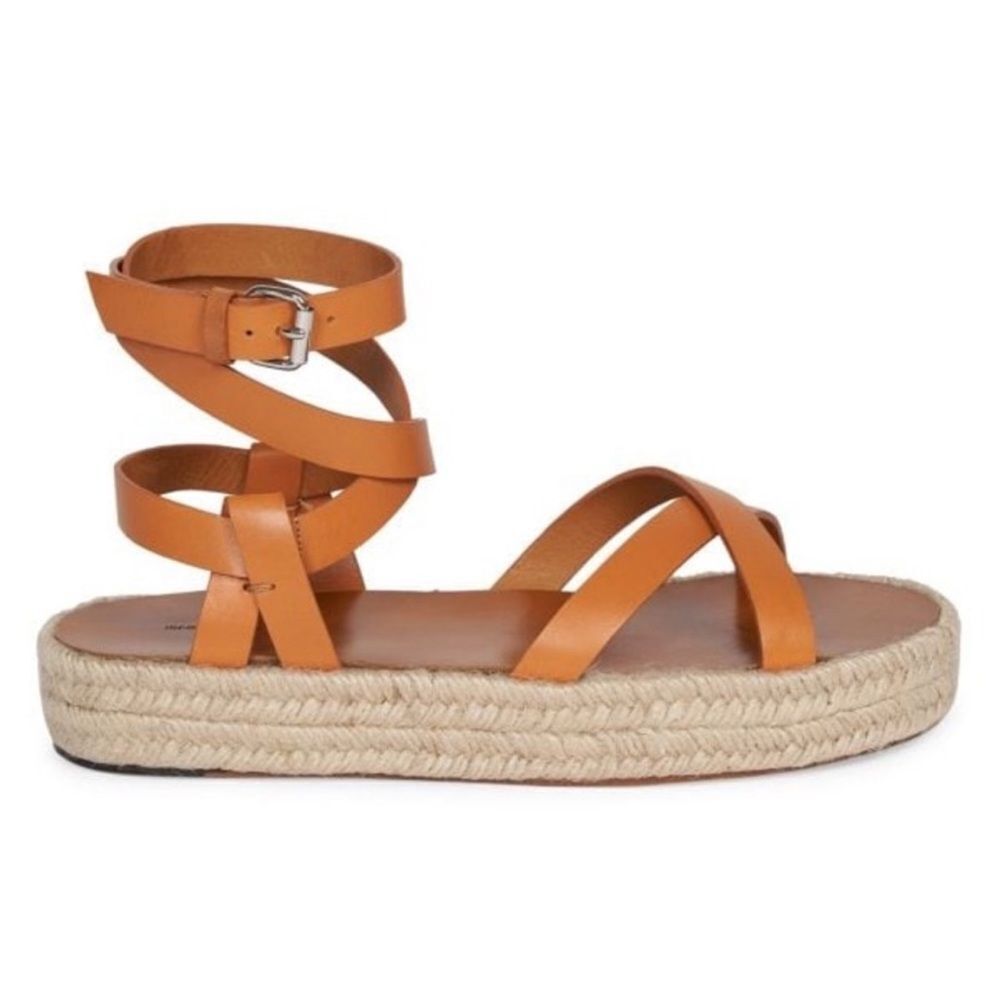 NWB Isabel Marant Melyz Leather Platform Espadrilles Tan EU 37 - Picture 3 of 10